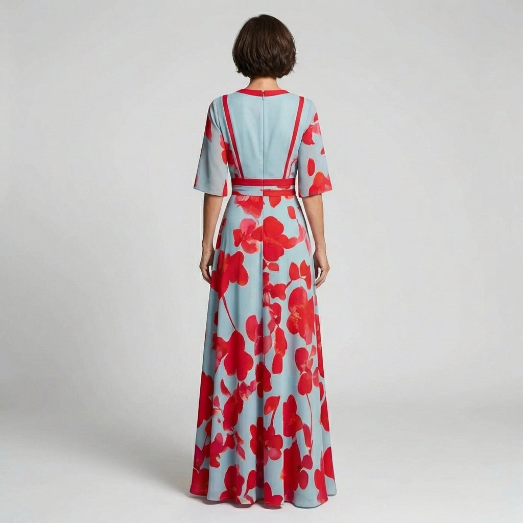 Celestine | Robe Maxi Élégante avec Décolleté Profond